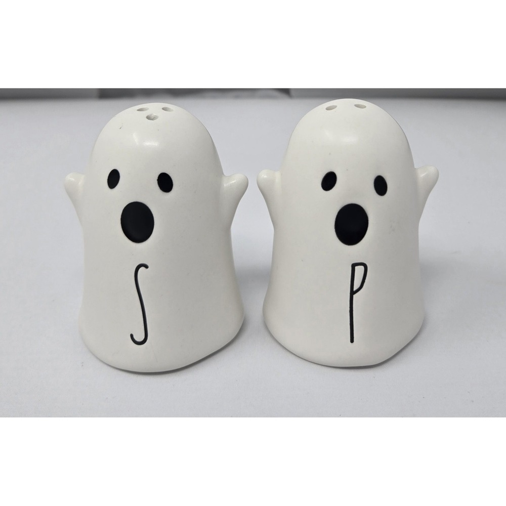 Rae Dunn Ghost Salt Pepper Shaker Set Artisan Collection Halloween Decor‎ 2023